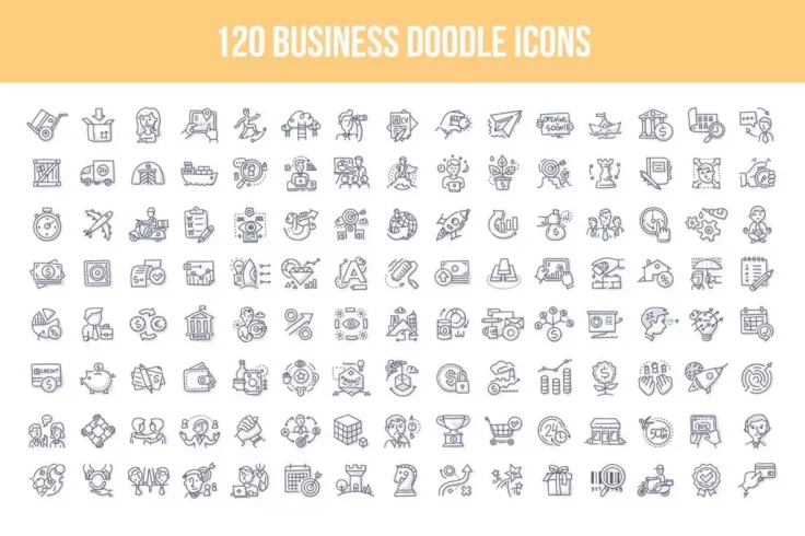 View Information about 120 Business Doodle Icons for Adobe XD