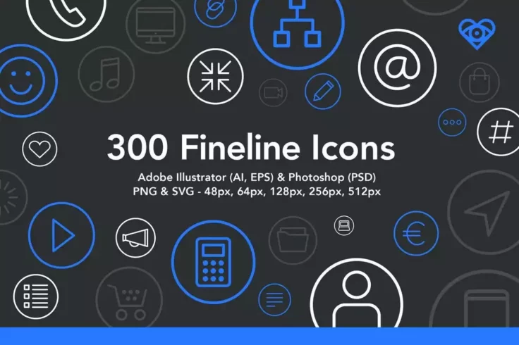 View Information about 300 Fineline Icons for Adobe XD