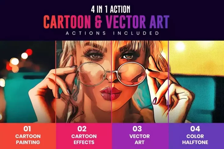 View Information about 4 in 1 Comic Book & Vector Art Photoshop Actions