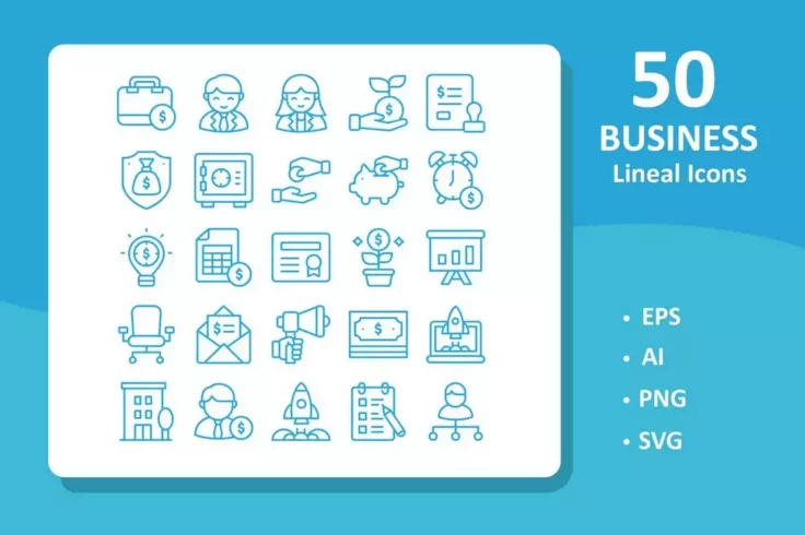 View Information about 50 Business Line Icons for Adobe XD