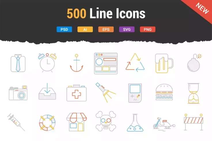 View Information about 500 Line Icons for Adobe XD