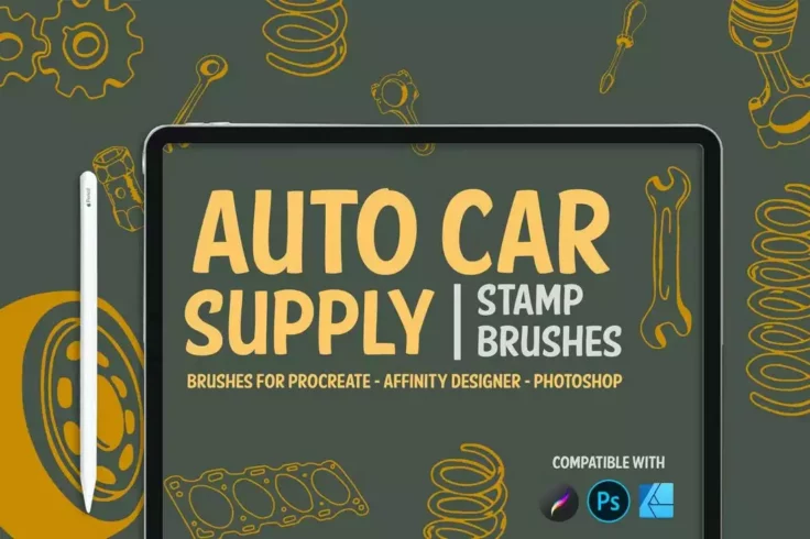 View Information about Auto Car Supply Stamp Brushes for Affinity Designer