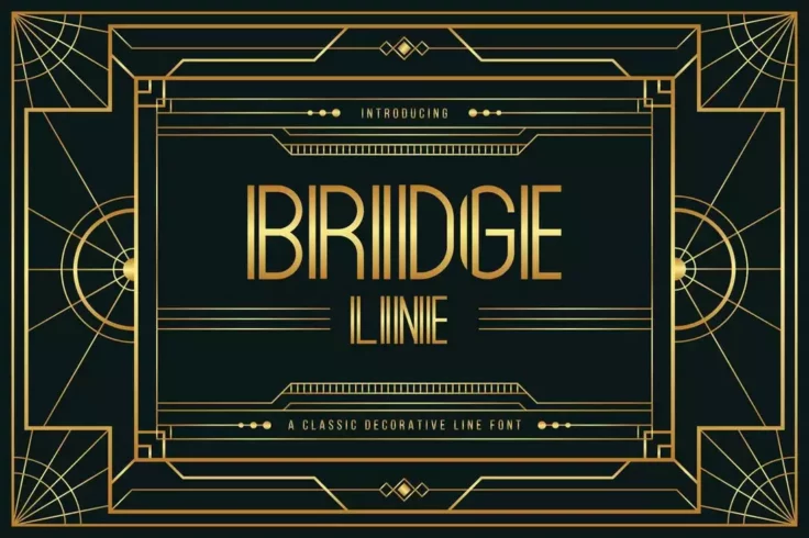 View Information about Bridge Line Elegant Art Deco Font