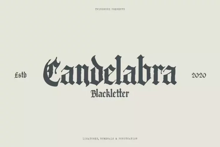 View Information about Candelabra Medieval Blackletter Old English Font