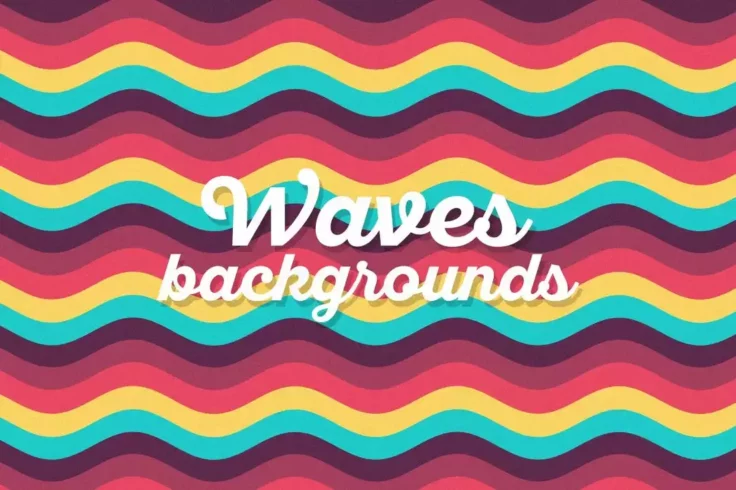 View Information about Colored Flat Waves Rainbow Backgrounds