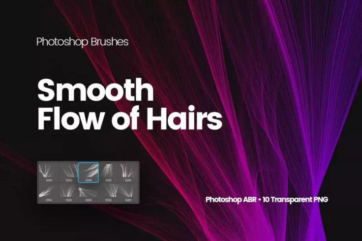 View Information about Digital Smooth Flow of Hairs Photoshop Brushes