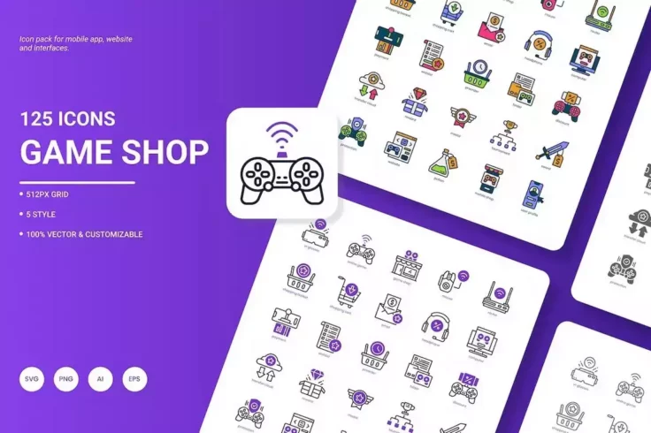 View Information about Game Shop Icon Pack for Adobe XD