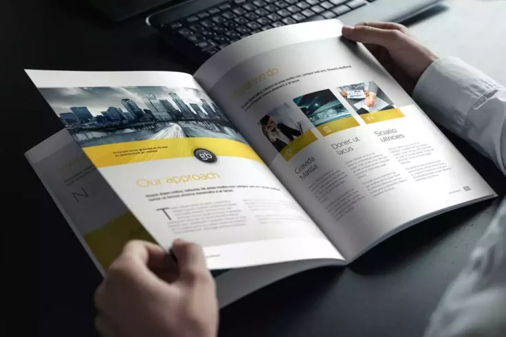 View Information about Hands Holding Brochure & Magazine Mockup