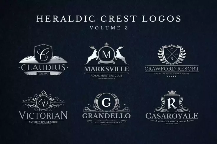 View Information about Heraldic Crest Luxury Logos Set 3