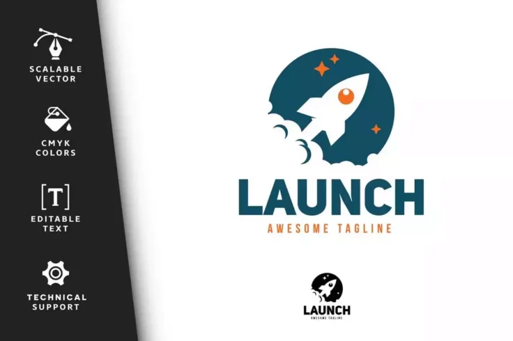 View Information about Launch Business Logo Template PSD