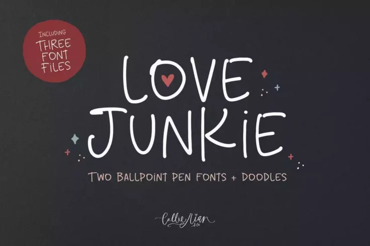 View Information about Love Junkie Felt Marker Thin Font