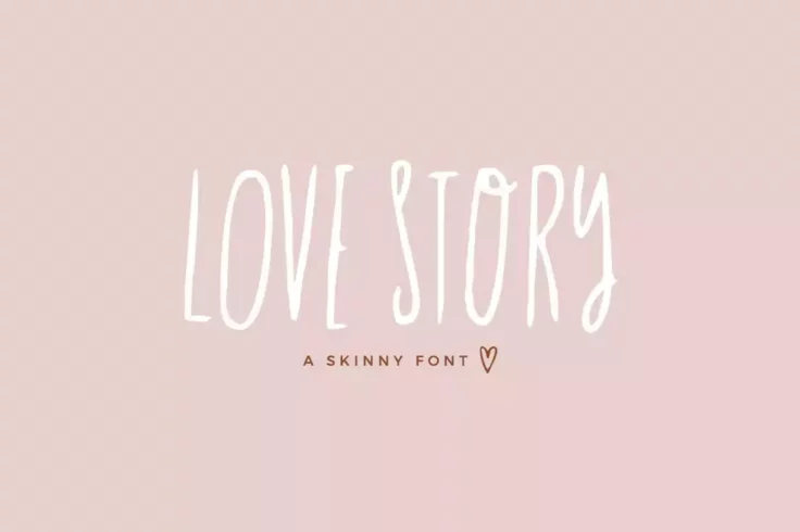 View Information about Love Story Cute Skinny Font