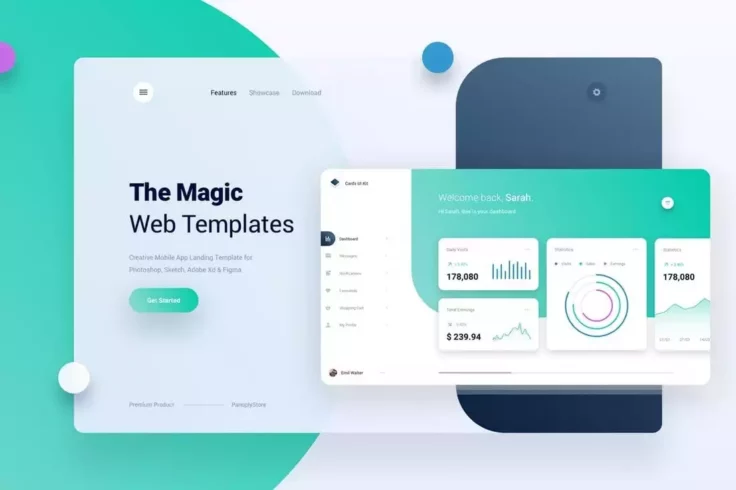 View Information about Mobile App Landing Page + Dashboard Template