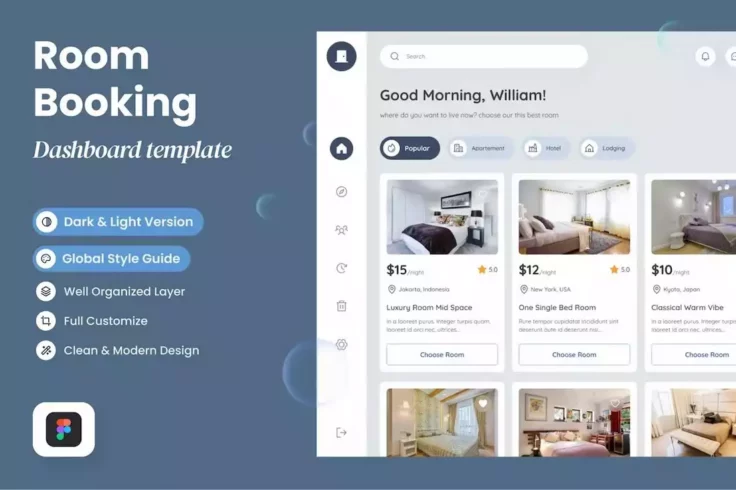 View Information about Roomate Hotel Booking App Dashboard Figma UI Kit