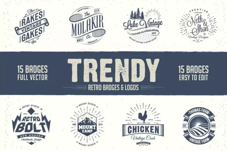 View Information about Trendy Retro Badges & Logo Templates