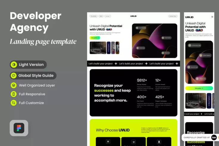 View Information about UW.ID Developer Agency Landing Page for Figma