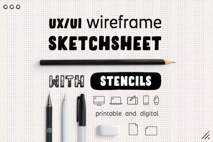 View Information about UX Workflow Wireframe Sketchsheet With Stencils