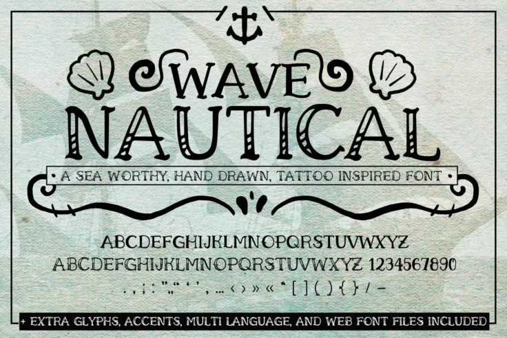 View Information about Wave Nautical Tattoo Font