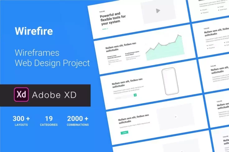 View Information about Wirefire Website Wireframe Kit for Adobe XD